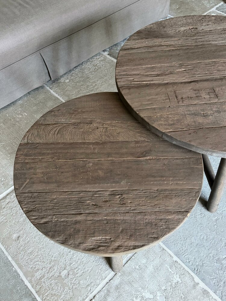 Ronde salontafel set Driftwood 