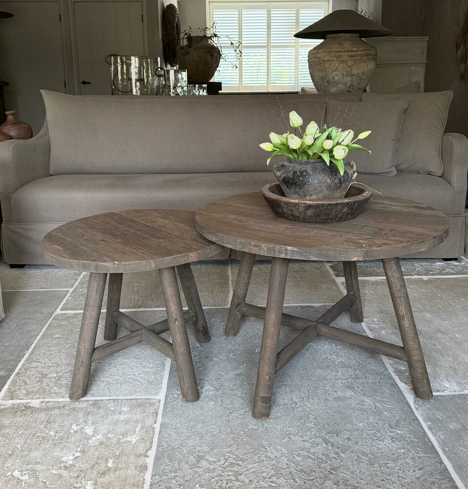 Ronde salontafel set Driftwood 