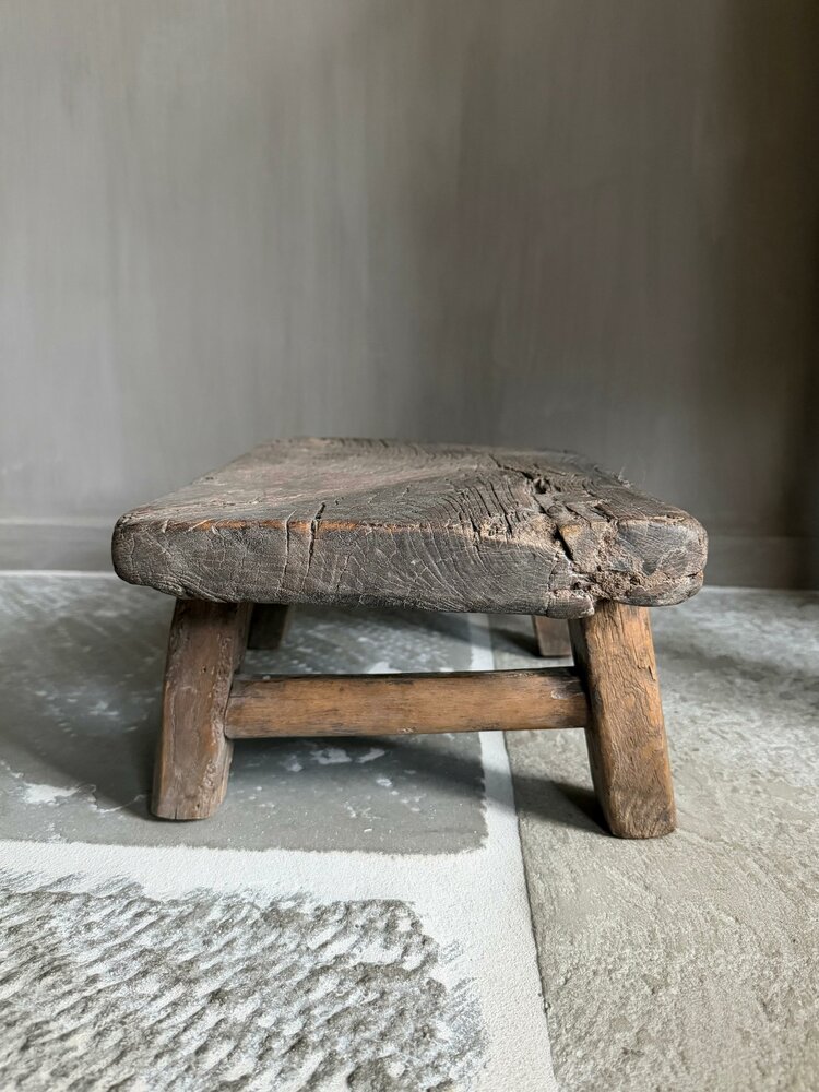 Oud houten vensterbank krukje| Chinees mini krukje