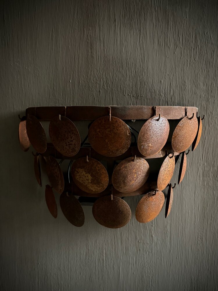 Wandlamp schijfjes roest 