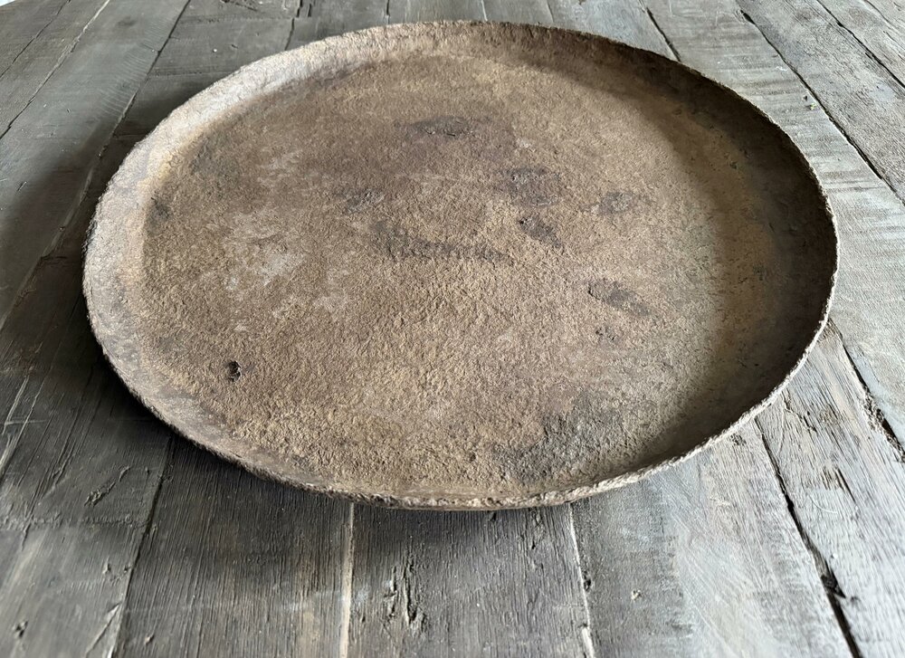 Grote schaal bruin bewerkt 50cm TrapaLiving