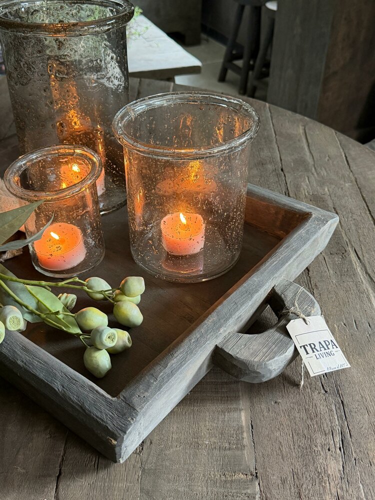 Houten bak met handvat/ Houten schaal met handvat TrapaLiving