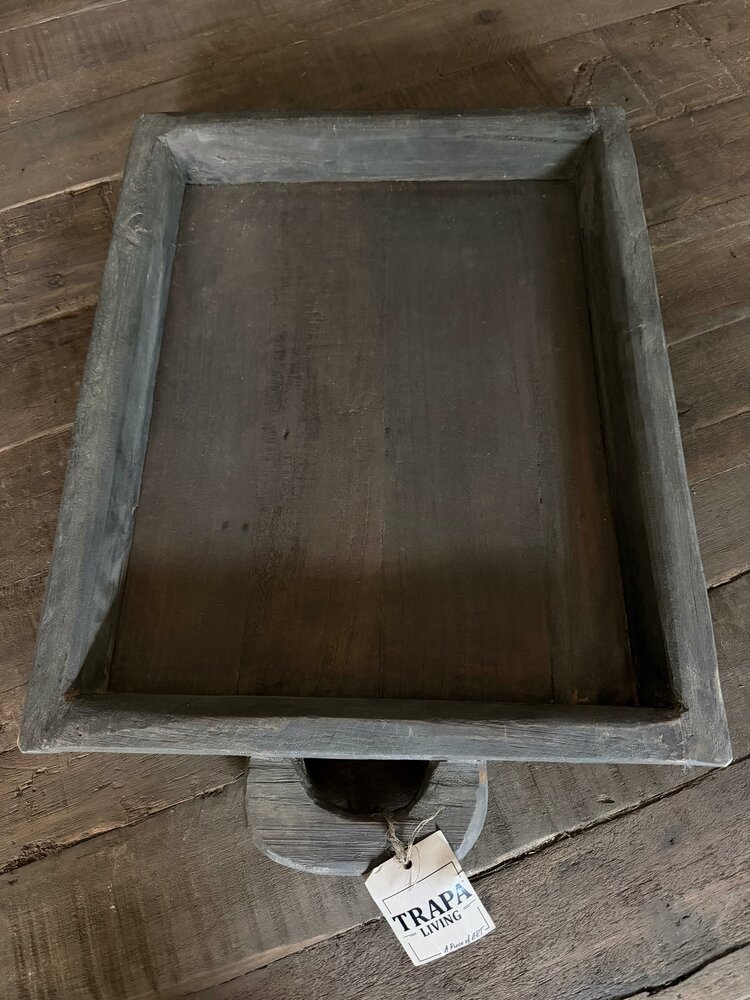 Houten bak met handvat/ Houten schaal met handvat TrapaLiving