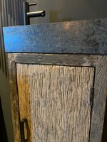 Toilet meubel oud hout inclusief granieten spoelbak 