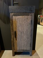 Toilet meubel oud hout inclusief granieten spoelbak 