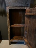 Toilet meubel oud hout inclusief granieten spoelbak 