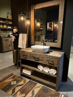 Badkamer meubel oud hout met lades (afhalen)