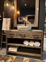 Badkamer meubel oud hout met lades (afhalen)