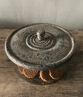 Koektrommel classic, koektrommel grey deksel, glazen koektrommel 