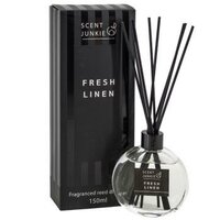 Geurdiffusser met stokjes 150ml fresh linen Scent Junkie 
