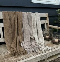 Plaid grof geweven naturel