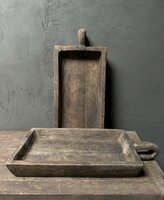 Houten bak met handvat | houten schaal met handvat Luksa