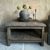 Salontafel met onderblad vierkant Driftwood 