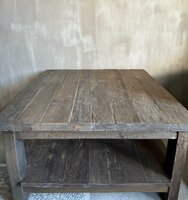 Salontafel met onderblad vierkant Driftwood 
