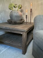 Salontafel met onderblad vierkant Driftwood 