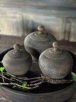 Houten potjes met deksel (3 stuks)