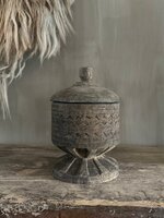 Houten pot met snijwerk Lintang small
