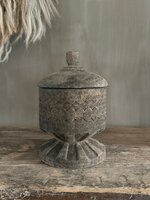 Houten pot met snijwerk Lintang small