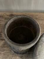 Houten pot met snijwerk Lintang small