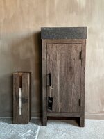 Toilet meubel oud hout inclusief granieten spoelbak 