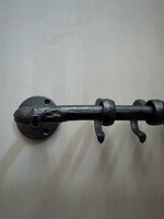 Handdoekrek gietijzer 6 haken zwart