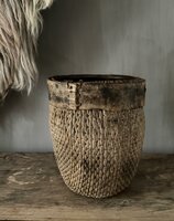 Authentieke Chinese mand met houten rand B