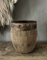 Authentieke Chinese mand met houten rand B