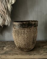 Authentieke Chinese mand met houten rand B