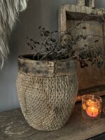 Authentieke Chinese mand met houten rand B