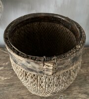 Authentieke Chinese mand met houten rand B