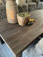 Eetkamertafel Driftwood met blokpoot| Landelijke eetkamertafel
