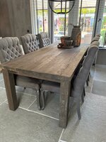 Eetkamertafel Driftwood met blokpoot| Landelijke eetkamertafel