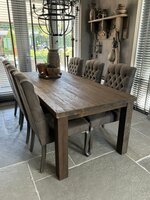 Eetkamertafel Driftwood met blokpoot| Landelijke eetkamertafel