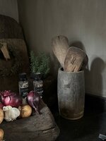 Houten pot Antiek Luksa