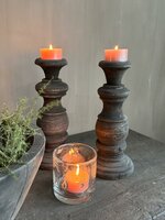 Houten kandelaar hoogte 30cm