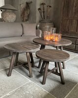 Salontafels rond Driftwood set van 3 