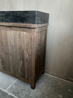 Badkamermeubel Driftwood|Badkamermeubel oud hout 2- deurs (afhalen)