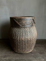 Authentieke Chinese mand met houten rand L2