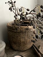 Authentieke Chinese mand met houten rand C