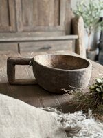 Houten kom met handvat Hoffz