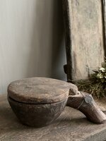 Unieke houten kom met deksel Hoffz M