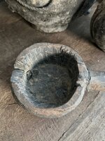 Unieke houten vijzel met handvat Hoffz H4