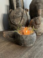 Unieke houten vijzel met handvat Hoffz H4