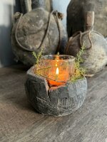 Unieke houten vijzel met handvat Hoffz H4