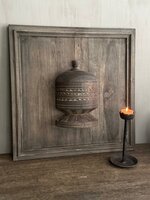 Houten wandpaneel met houten pot Luksa 