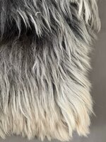 Schapenvacht aan stok|  Vacht wandhanger aan stok XL zwart-grijs-wit