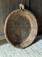 Grote houten rond schaal met handvat XL Aura Peeperkorn