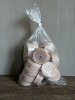 Waxine lichten zand-beige in transparante cup 6cm (20 stuks)