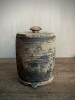 Authentiek houten Hoffz pot met deksel H15