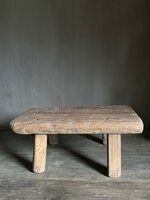 Oud houten vensterbank krukje| Chinees mini krukje A